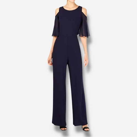 🌸New🌸 Connected Apparel Jumpsuit Sz 6 Navy NWT - Picture 1 of 13